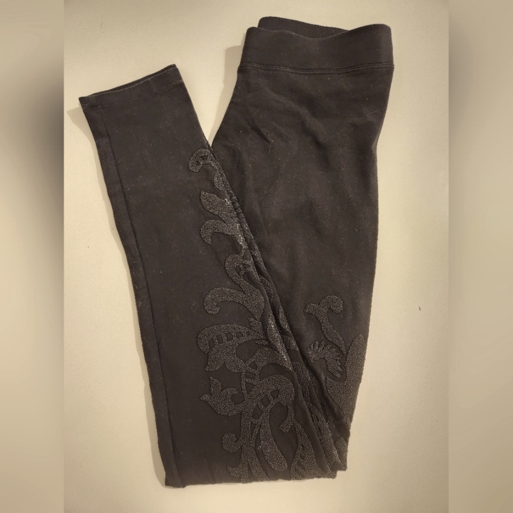 Black Beaded Leggings